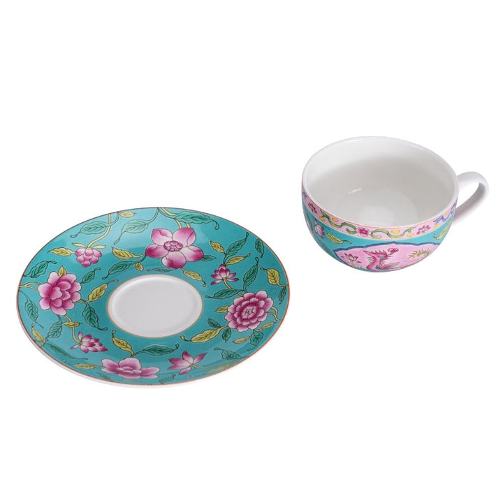 [Pickup Only] Blossom Prosperity Cup and Saucer 200ml (Green)