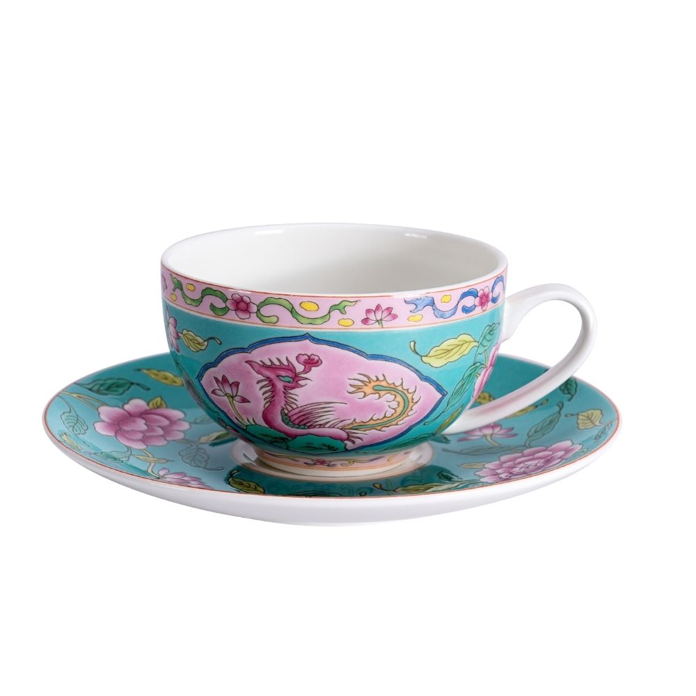 [Pickup Only] Blossom Prosperity Cup and Saucer 200ml (Green)