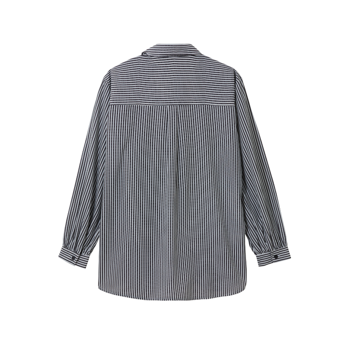 Graphic Striped Blouse (Black)