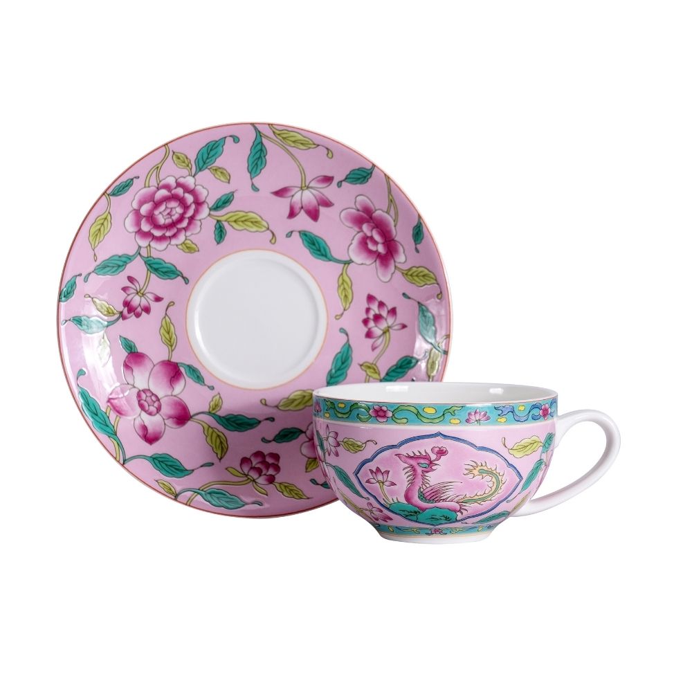 [Pickup Only] Blossom Prosperity Cup and Saucer 200ml (Pink)