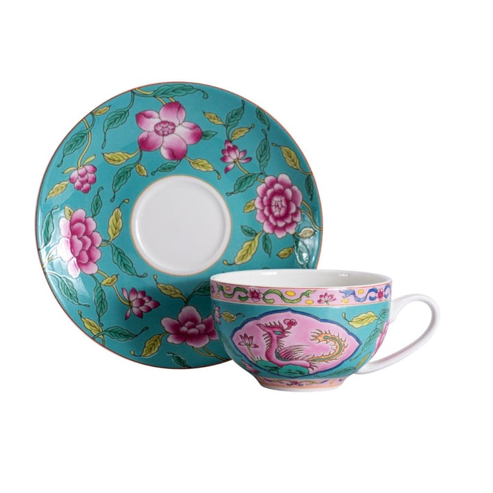 [Pickup Only] Blossom Prosperity Cup and Saucer 200ml (Green)