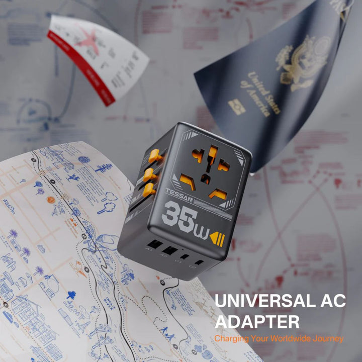 Tessan 35W Universal Travel Adapter 5 Port