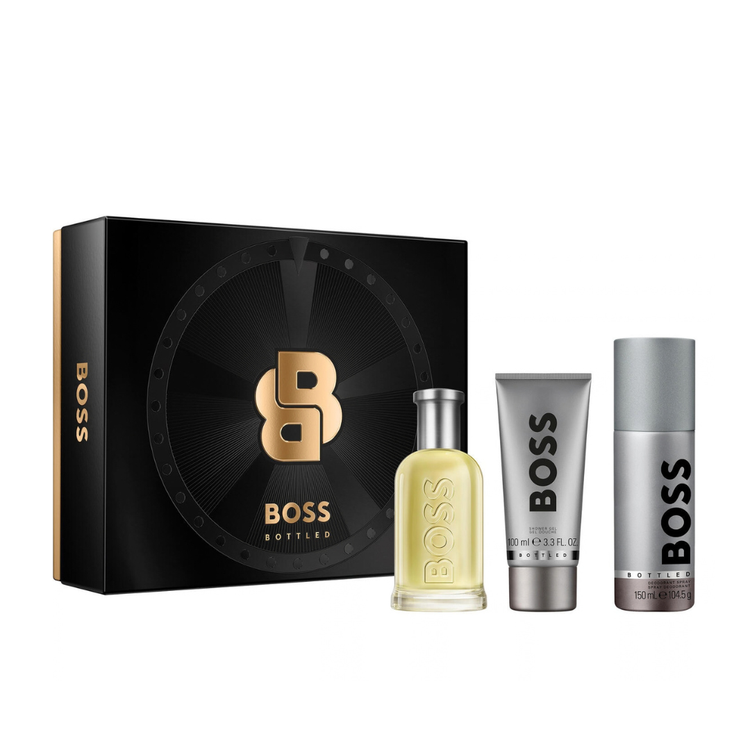 Gift Set 26 : Boss Bottled EDT 100ml + Deo Spray 150ml + Shower Gel 100ml