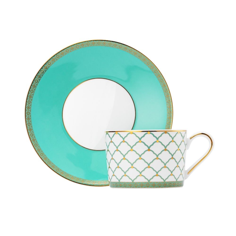 [Pickup Only] Begonia Cup and Saucer 170ml (Green)