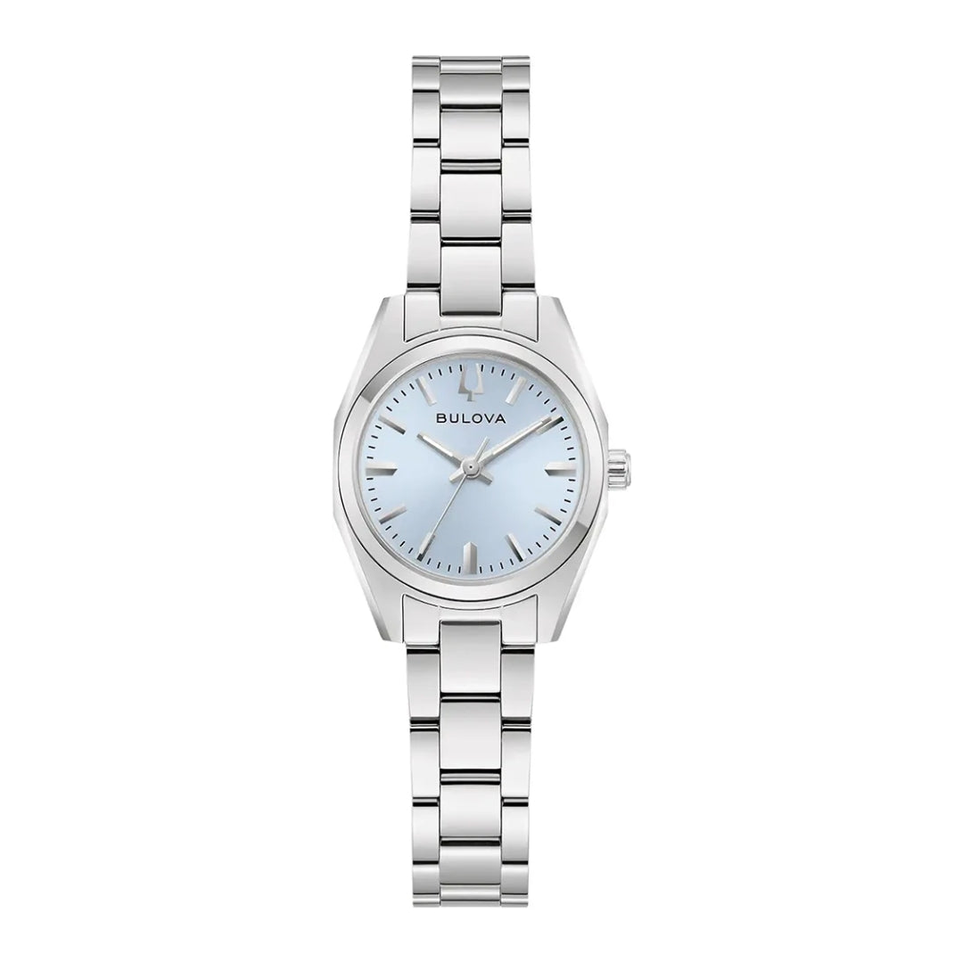 96L345 Lady Classic Surveyor Mini Quartz Watch - Silver Light Blue
