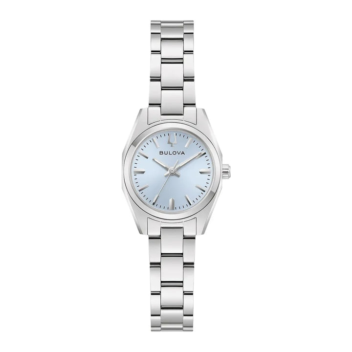 96L345 Lady Classic Surveyor Mini Quartz Watch - Silver Light Blue