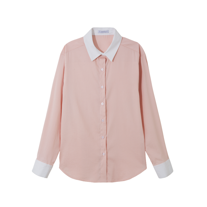 Two Tone Button Shirt (Pink)