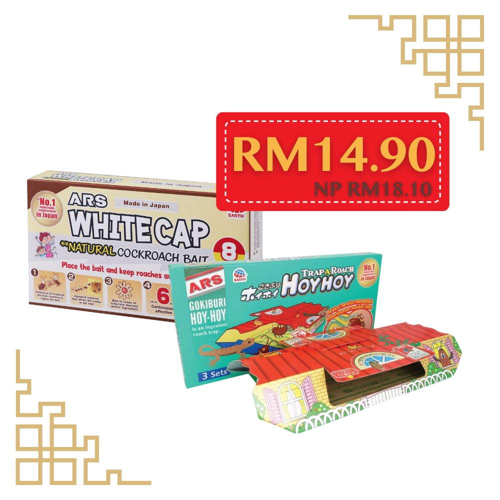 [CNY Special] ARS White Cap Natural Cockroach Bait 8s + Hoy Hoy Trap-A-Roach 3pcs