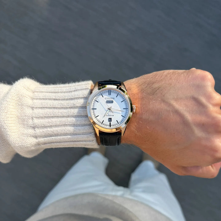 AW0153-04A Eco-Drive Super Titanium Leather Strap