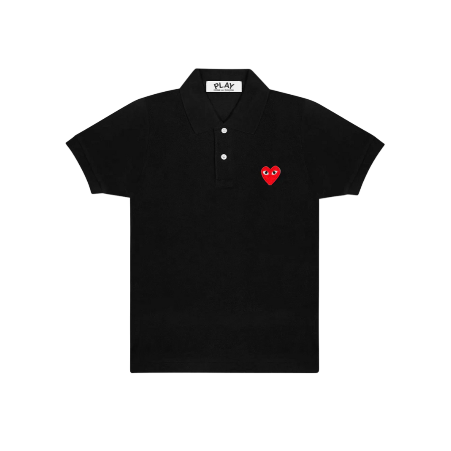 Single Red Emb Polo Tee (Black)