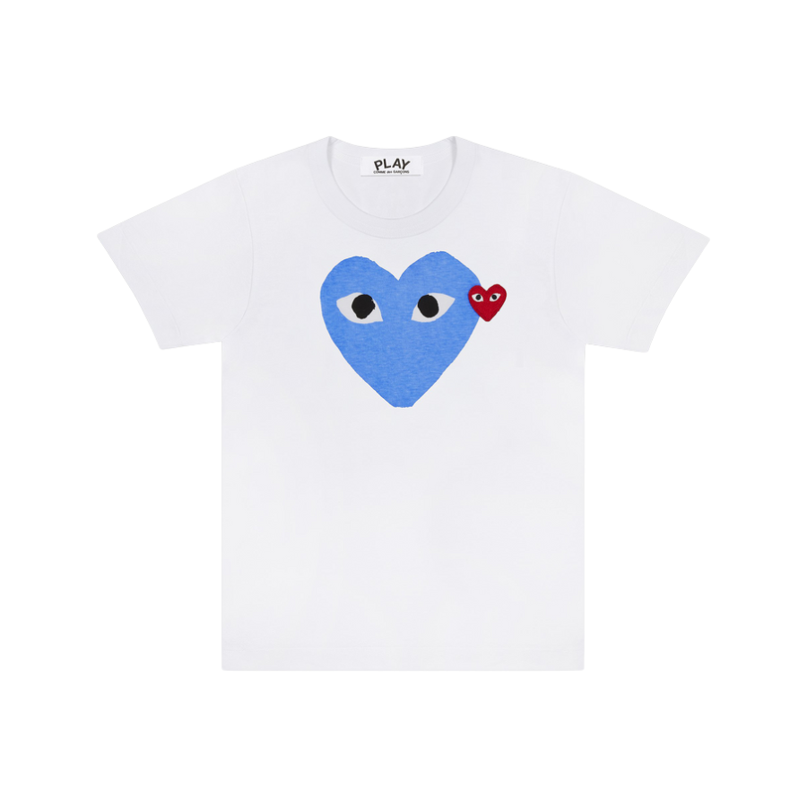 Blue Heart Red Emb SS Tee