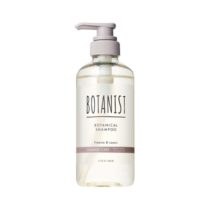 Bottle of Botanist botanical shampoo on a white background