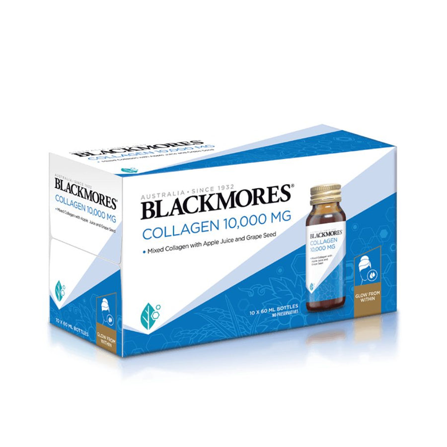 Blackmores Collagen 10,000 MG supplement packaging on a white background
