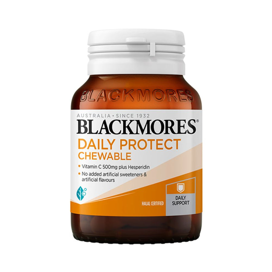 Blackmores Daily Protect Chewable supplement bottle on a white background