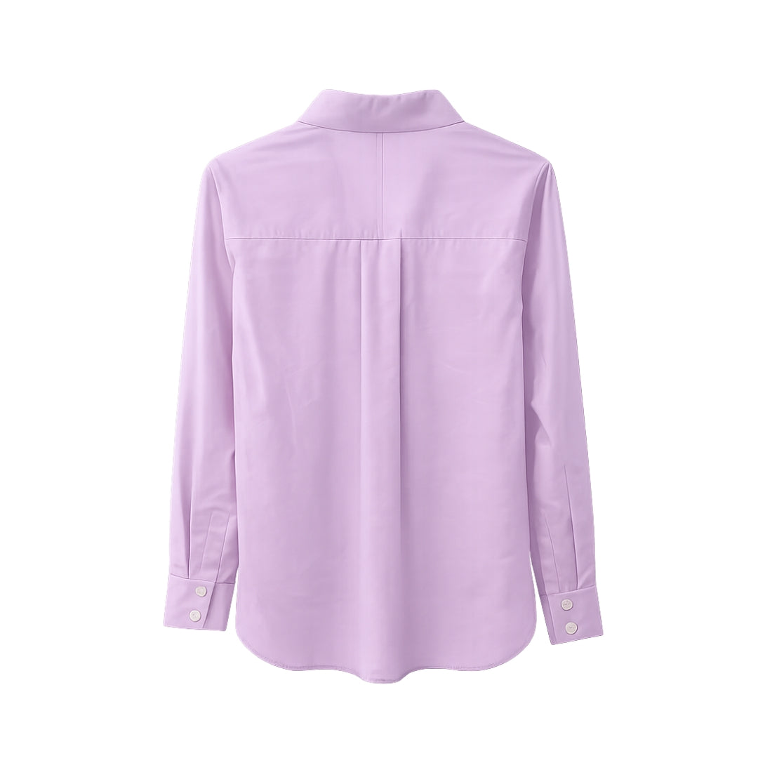 Hidden Button Blouse (Purple)