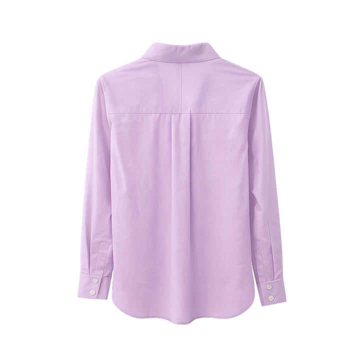 Hidden Button Blouse (Purple)