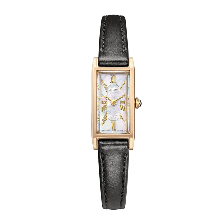 EG7043-33D Eco-Drive Solar Ladies Watch - White Butterfly Shell (Warm Gold)