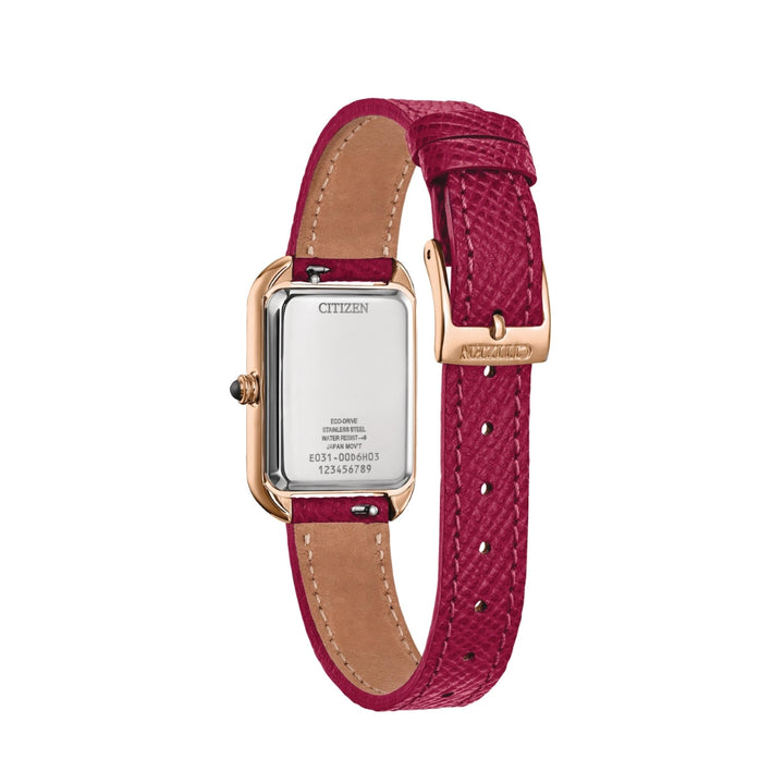 EM1193-08D Eco Drive L Square Ladies Watch - Mother of Pearl