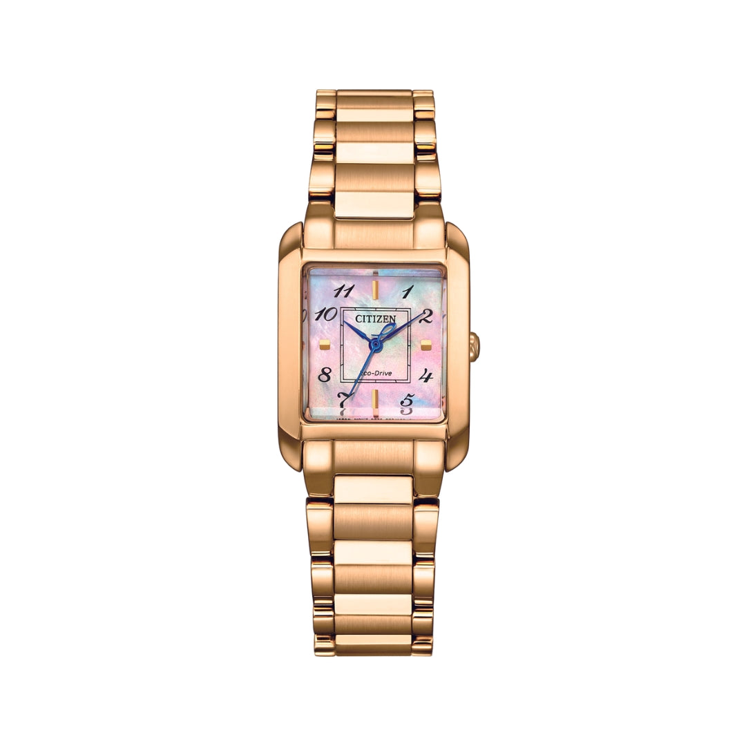 EW5603-89Y Eco-Drive L Square Ladies Watch - Mother of Pearl