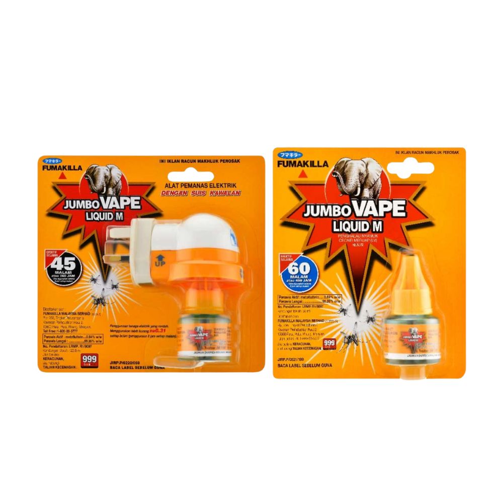 [Bundle Value Set] Jumbo Mosquito Vape Liquid Vaporiser 45N 22.5ml + 60N Refill 30ml