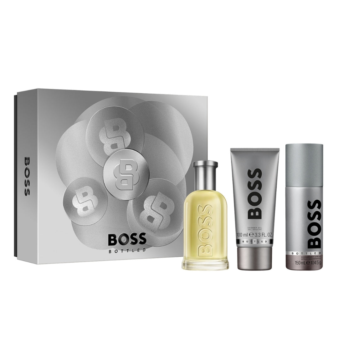 Gift Set 25 : Boss Bottled EDT 100ml + Deo Spray 150ml + Shower Gel 100ml