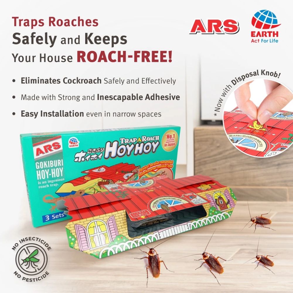 [Bundle of 2] Hoy Hoy Trap-A-Roach Cockroach Trap 3 sets