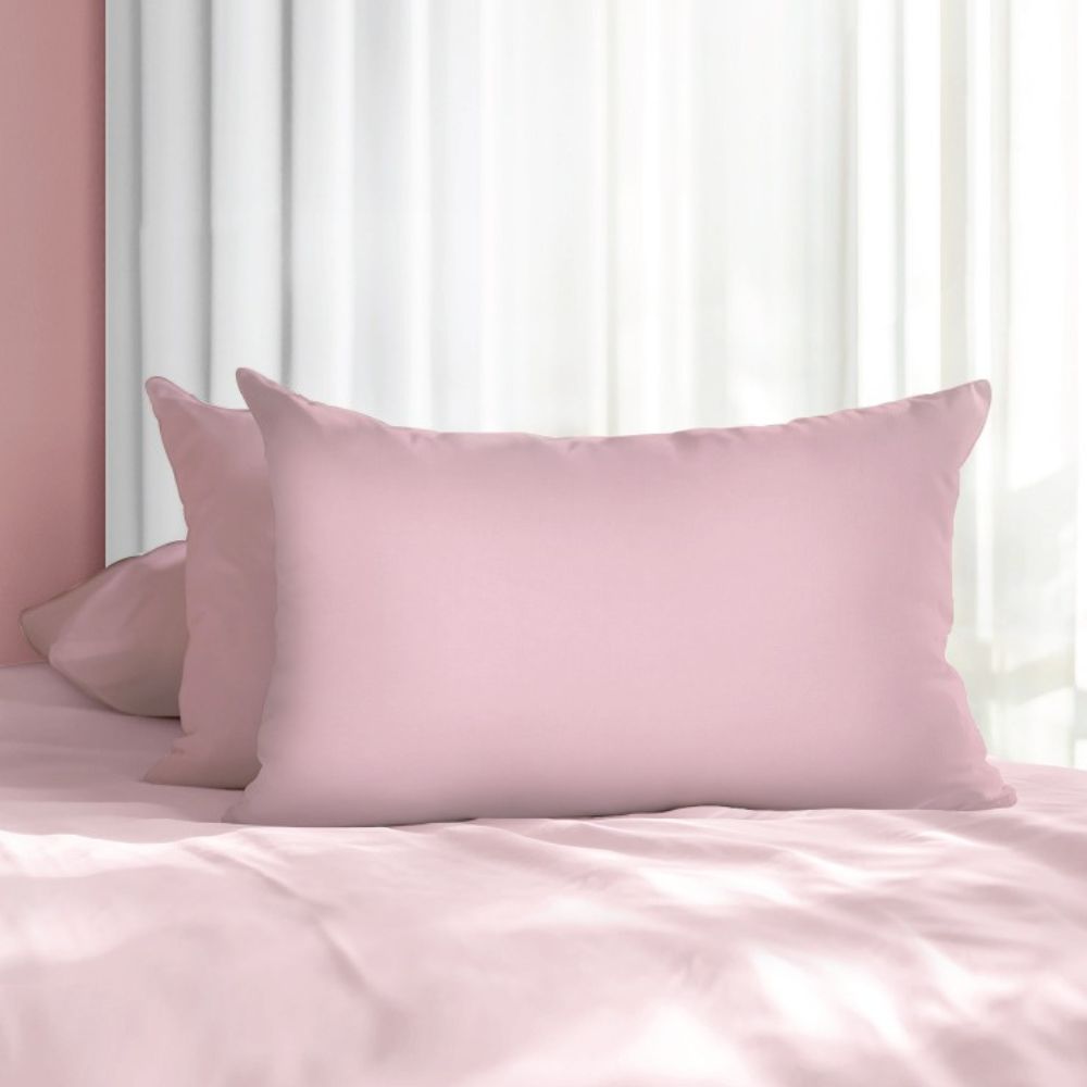100% Long Staple Cotton Solid 1100TC Pillow Shame 2pcs- Hinagiku Rose