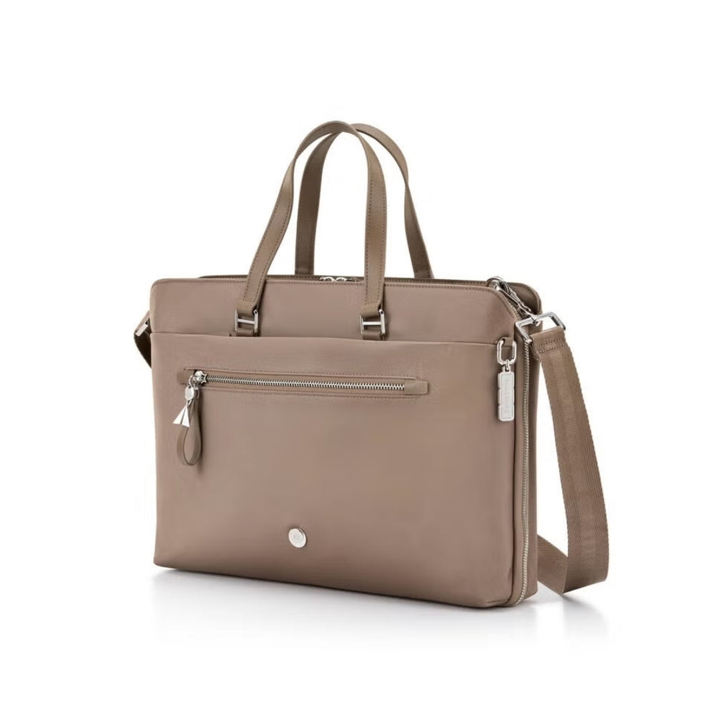 SAMSONITE Karissa Evo Slim Bailhandle 15.6" 2 Comp (Nut Brown) | Isetan KL Online Store