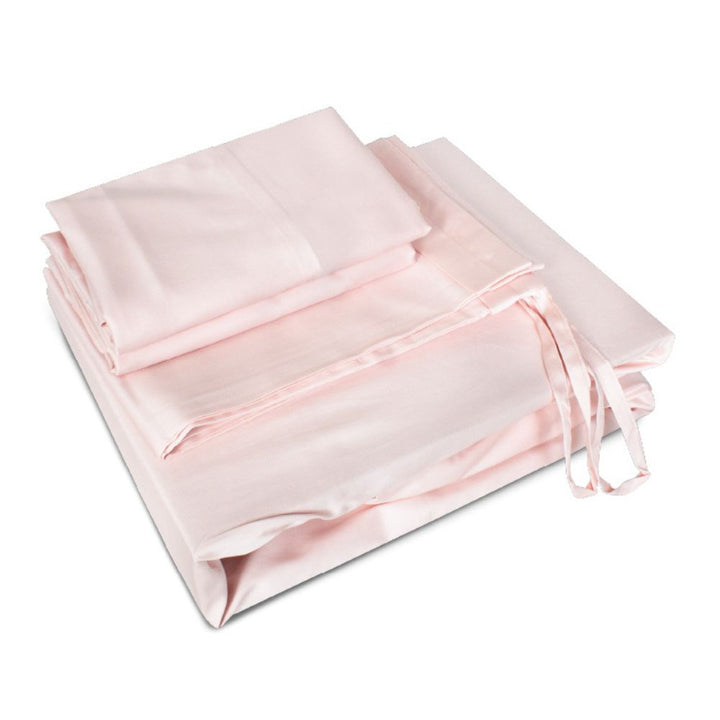 100% Long Staple Cotton Solid 1100TC Fitted Sheet Set - Sango Peach