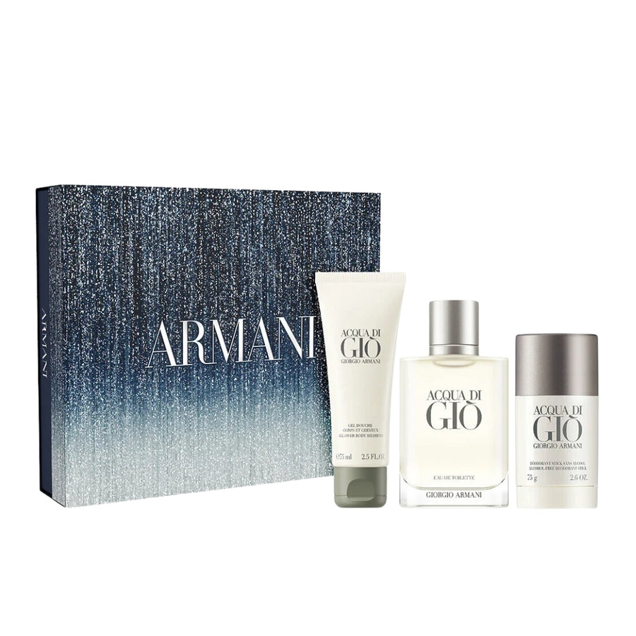 ARMANI BEAUTY Gift Set 25 : Acqua di Gio EDT 100ml + Shower Gel 75ml + Deo 75g
