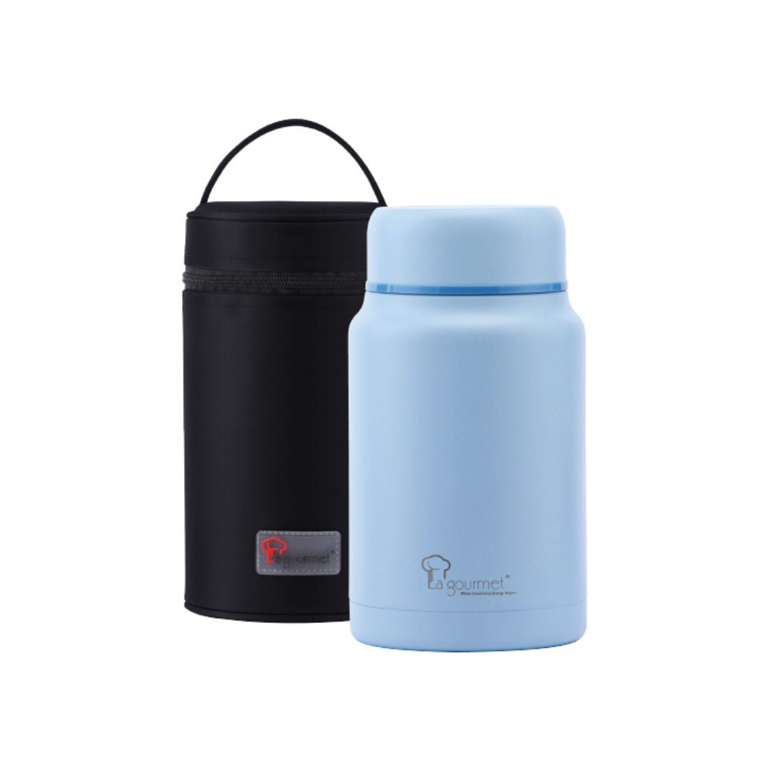Thermobliss 900ml Food Jar with Pouch (Soft Blue)