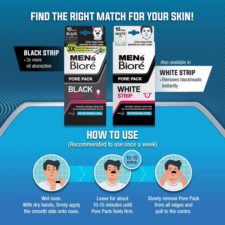 Mens Pore Pack White Strip 10s