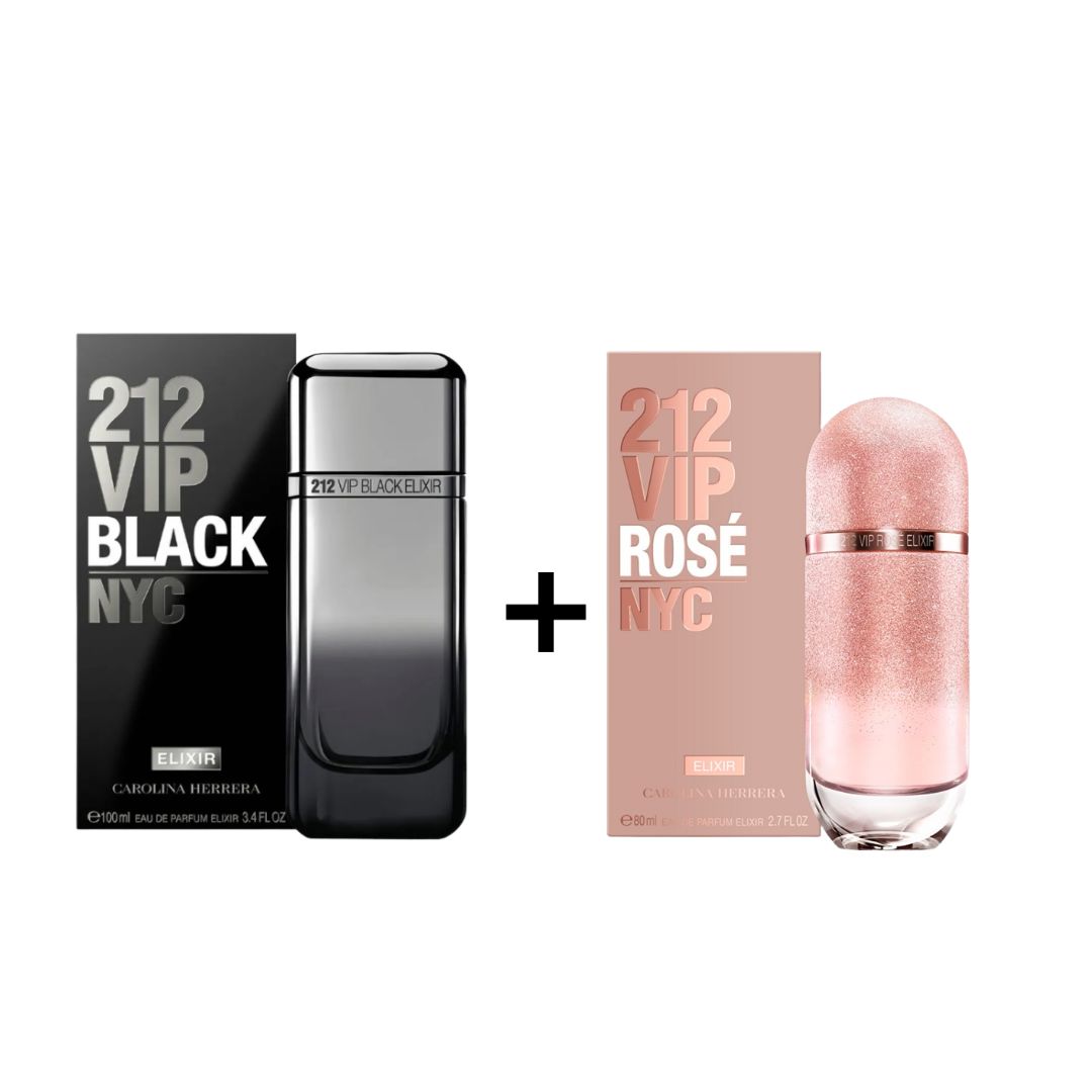 (Special Price) 212 VIP Black Elixir EDP 100ml+212 VIP Rosé Elixir EDP 80ml