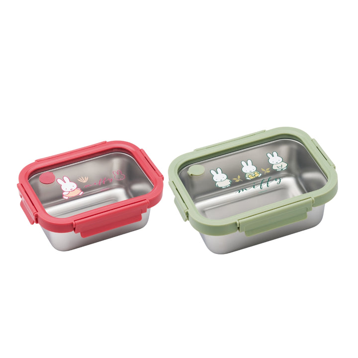 [Miffy x Corelle] Pyrex Rectangular SS Storage 2pc (8820ml & 1250ml)