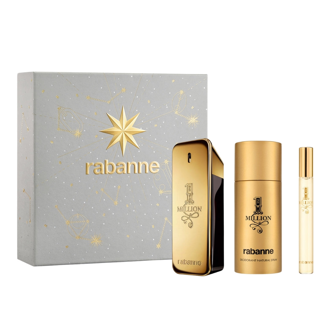 Gift Set 25 : Rabanne 1 Million EDT 100ml + Deo 150ml + Megaspritzer 10ml
