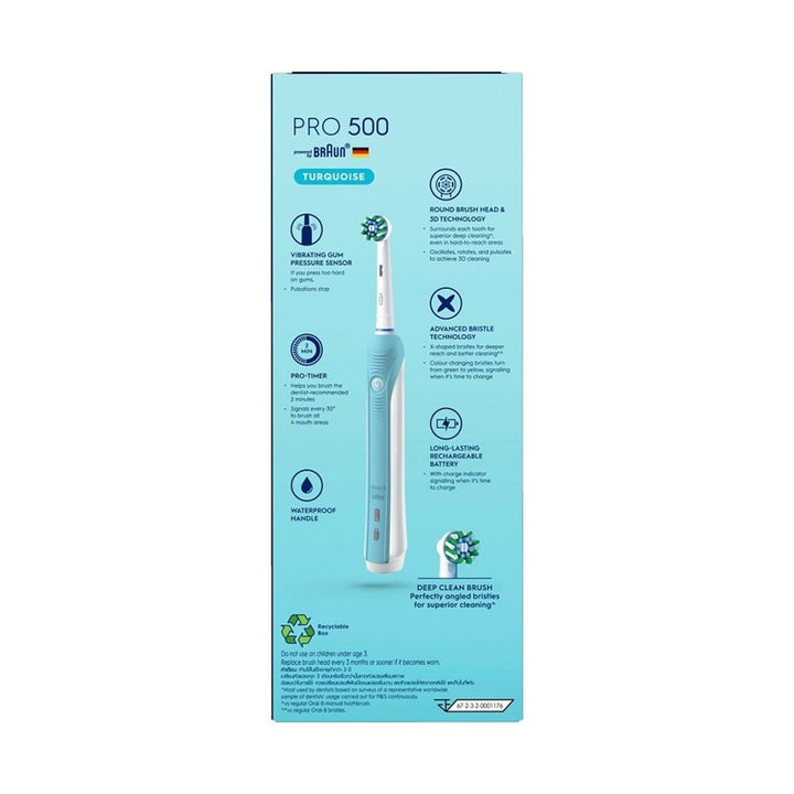 Pro 500 Deep Clean Blue Electric Toothbrush 1s