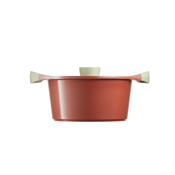 Omi Simple Marble Pot 20cm (Coral Orange)