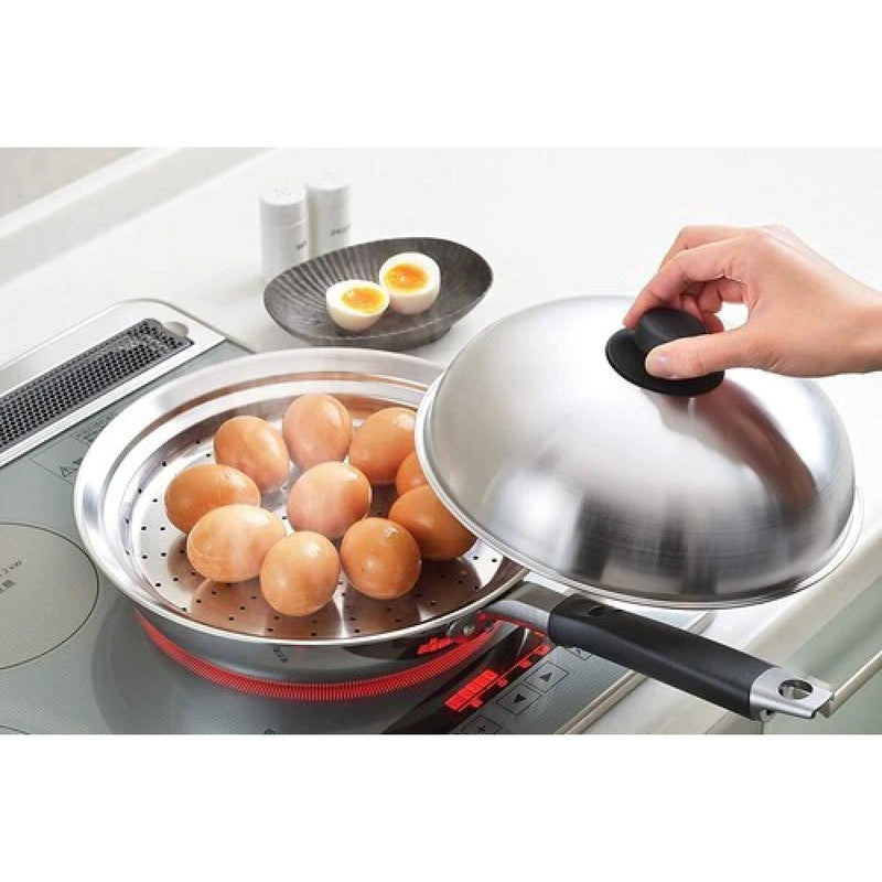 Yoshikawa Steamer Plate for Frying Pan (with Lid)