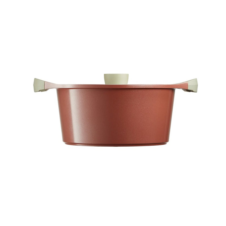 Omi Simple Marble Pot 24cm (Coral Orange)