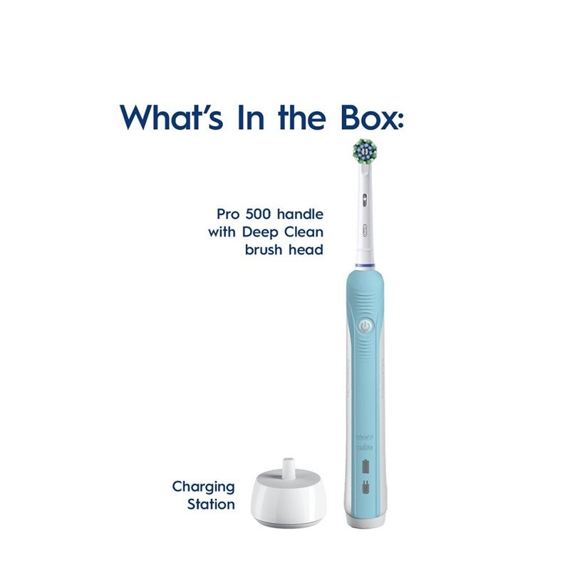 Pro 500 Deep Clean Blue Electric Toothbrush 1s