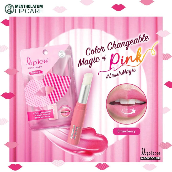 LIPICE Magic Color Strawberry 2g (Rose Pink)