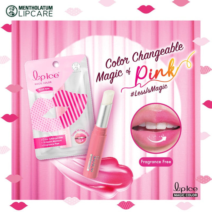 LIPICE Magic Color Fragrance Free 2g (Rose Pink)
