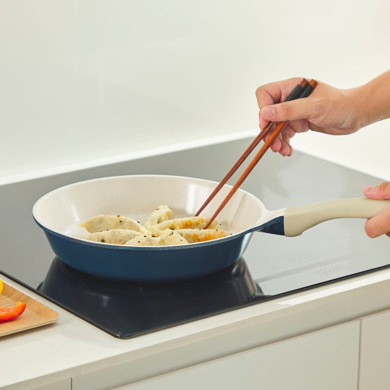 Omi Simple Marble Fry Pan 28cm (Coral Orange)