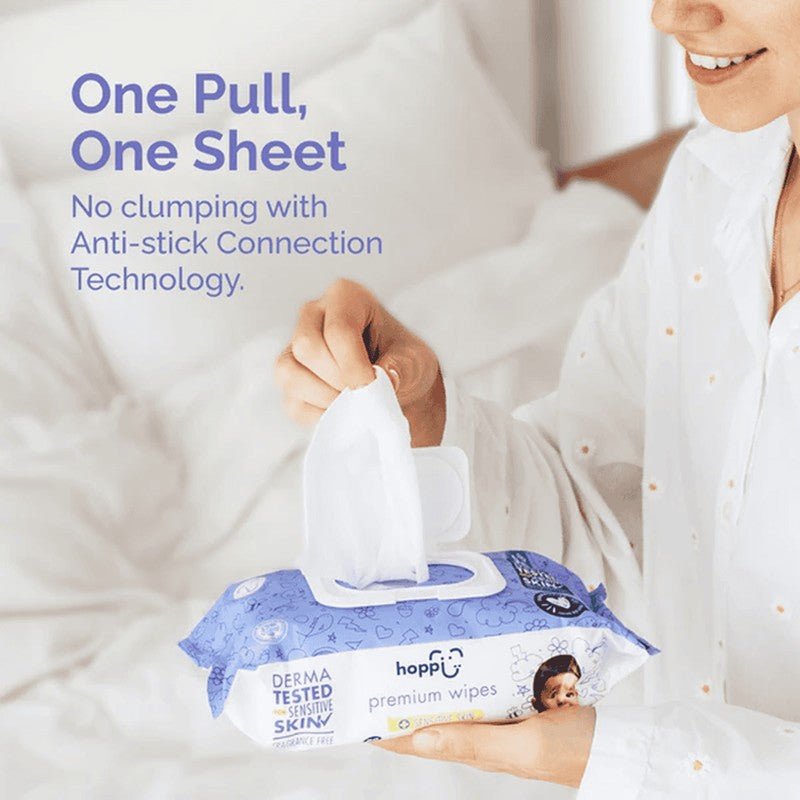 Hoppi 99% Premium Water Baby Wipes (80 Wipes x 3 Packs)