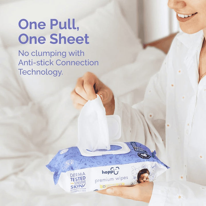 Hoppi 99% Premium Water Baby Wipes (80 Wipes x 3 Packs)