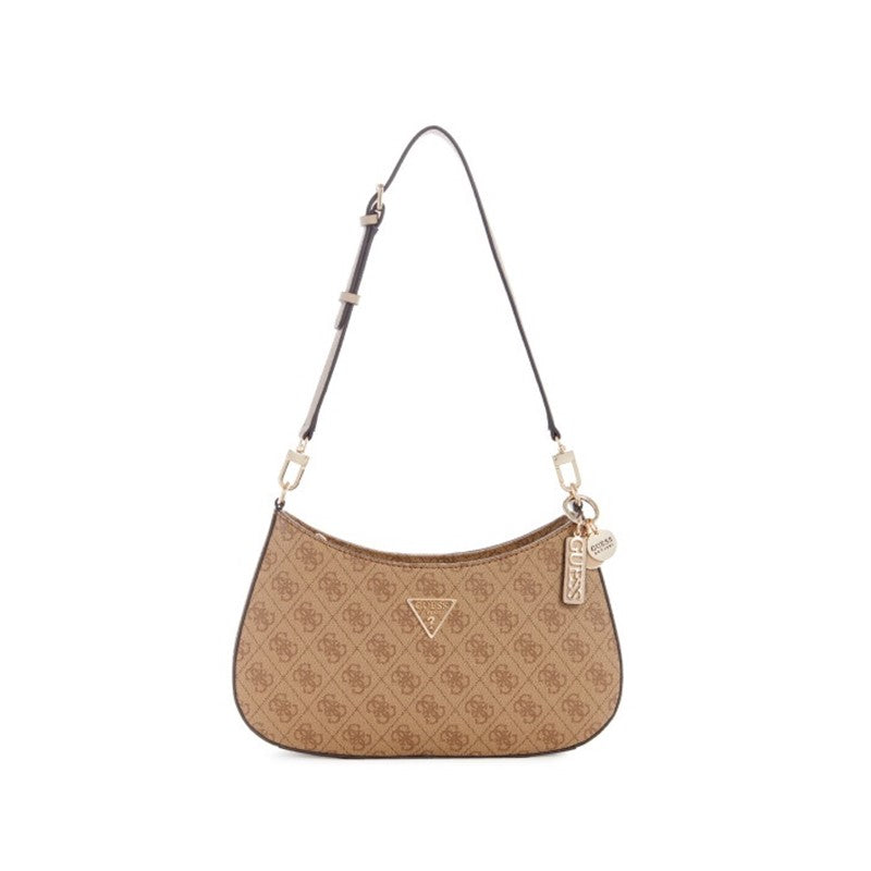 Noelle Topzip Shoulder Bag (Latte Logo)