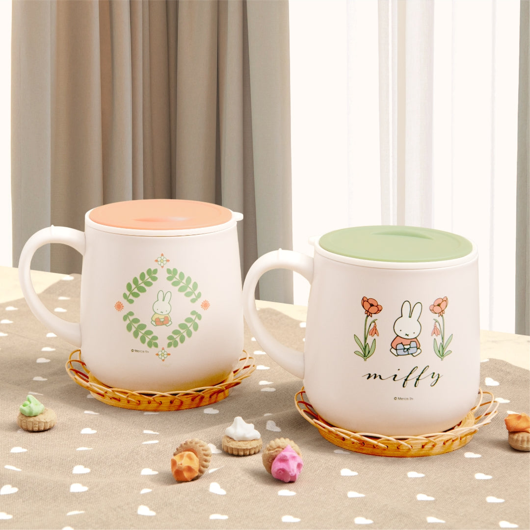 [Miffy x Corelle] Snapware Miffy Floral Tumbler Olive