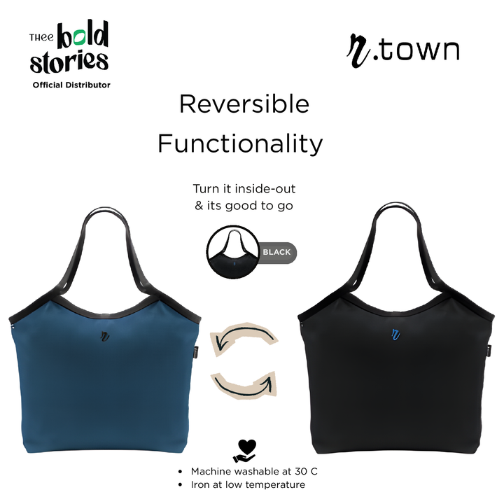 "Trocedero" Reversible Tote (Navy / Black)