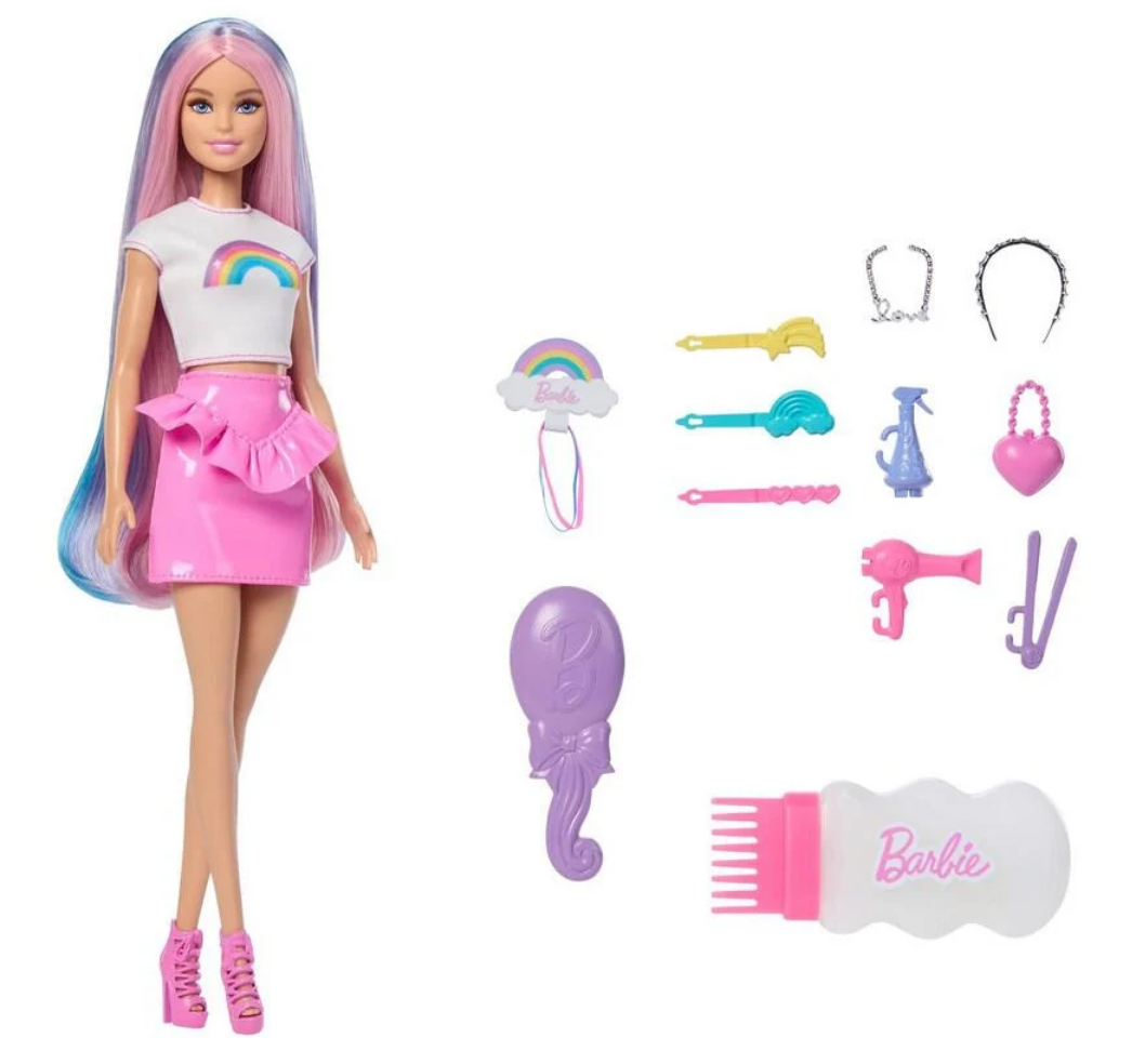 JJP07 Barbie Fab Rainbow Sparkle Hair Play O/S (Caucasian)