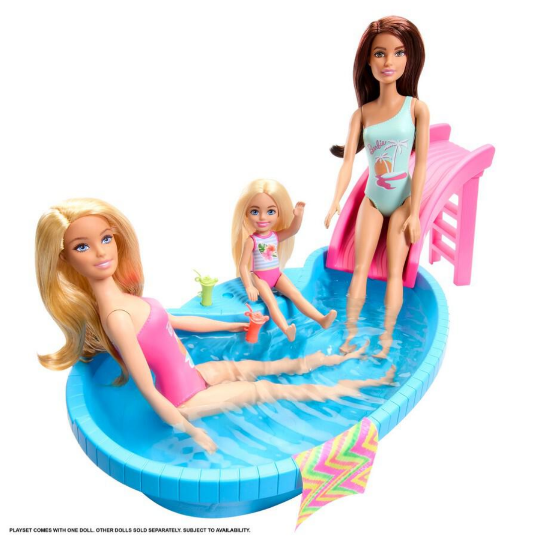 HRJ74 Barbie Pool With Doll (Blonde)